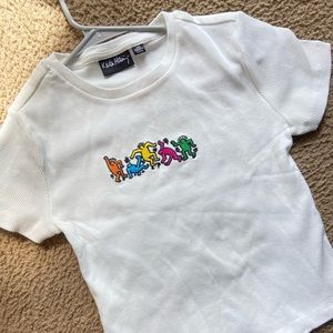 KEITH HARING WHITE CROP TOP NWT